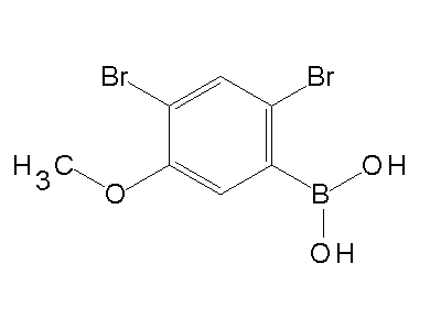 Chemical structure of (2,4-dibromo-5-methoxyphenyl)boronic acid