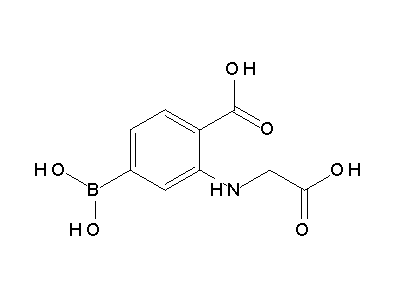 Chemical structure of 4-borono-2-(carboxymethylamino)benzoic acid