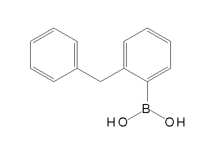 Chemical structure of (2-benzylphenyl)boronic acid