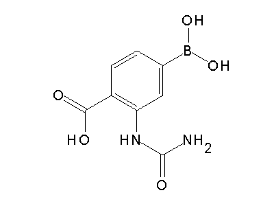 Chemical structure of 4-borono-2-ureidobenzoic acid