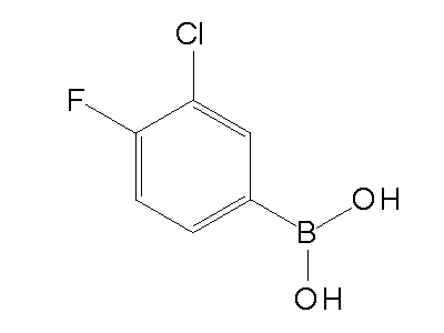 Chemical structure of 3-chloro-4-fluorophenylboronic acid