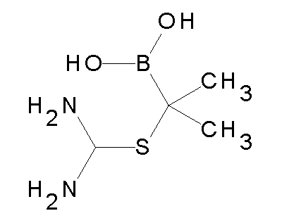 Chemical structure of 2-(diaminomethylsulfanyl)propan-2-ylboronic acid