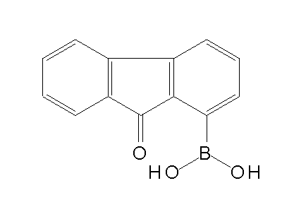 Chemical structure of 9-fluorenone-1-boronic acid