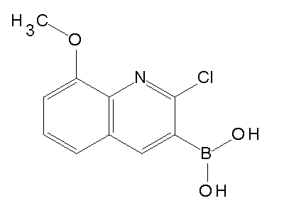 Chemical structure of 2-chloro-8-methoxyquinolin-3-boronic acid