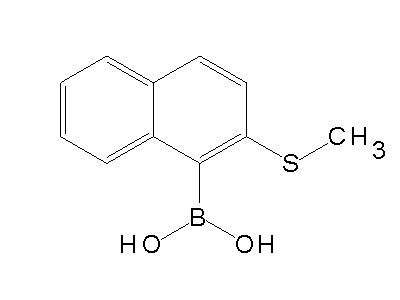 Chemical structure of (2-methylsulfanylnaphthalen-1-yl)boronic acid