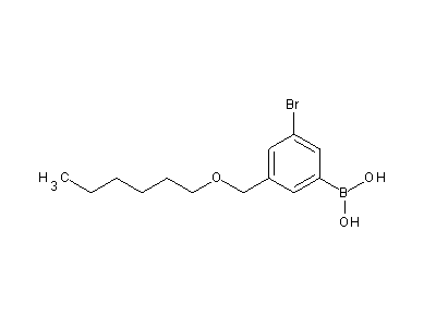 Chemical structure of [3-bromo-5-(hexoxymethyl)phenyl]boronic acid