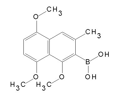 Chemical structure of 1,5,8-trimethoxy-3-methylnaphthalene-2-boronic acid