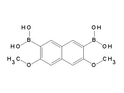 Chemical structure of (7-borono-3,6-dimethoxynaphthalen-2-yl)boronic acid