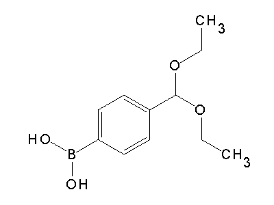 Chemical structure of 4-(diethoxymethyl)phenylboronic acid