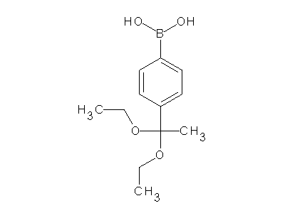 Chemical structure of 4-(1,1-diethoxyethyl)phenylboronic acid