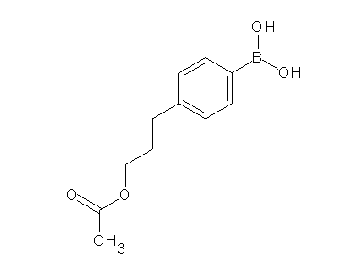 Chemical structure of 4-(3-acetoxypropyl)phenylporonic acid