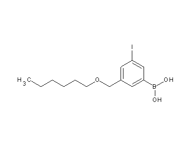 Chemical structure of [3-(hexoxymethyl)-5-iodophenyl]boronic acid