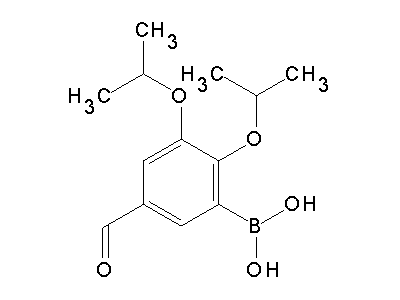 Chemical structure of [5-formyl-2,3-di(propan-2-yloxy)phenyl]boronic acid