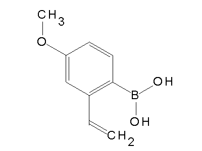Chemical structure of 4-methoxy-2-vinylbenzeneboronic acid