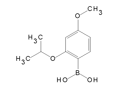 Chemical structure of (4-methoxy-2-propan-2-yloxyphenyl)boronic acid