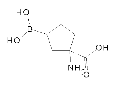 Chemical structure of 1-amino-3-boronocyclopentane-1-carboxylic acid