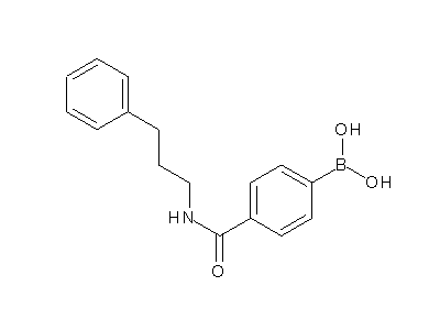 Chemical structure of 4-benzylaminocarbonylphenylboronic acid