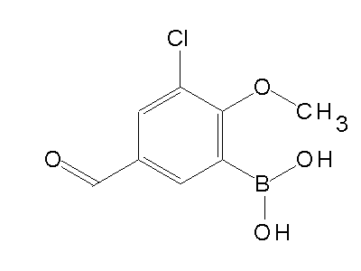 Chemical structure of (3-chloro-5-formyl-2-methoxyphenyl)boronic acid