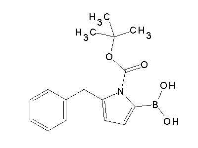 Chemical structure of 1-(tert-butoxycarbonyl)-5-benzyl-1H-pyrrol-2-ylboronic acid