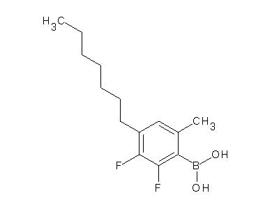 Chemical structure of 2,3-difluoro-4-heptyl-6-methylphenylboronic acid