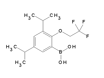 Chemical structure of 3,5-di-iso-propyl-2-(2,2,2-trifluoroethoxy)benzene boronic acid