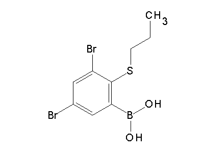 Chemical structure of 3,5-dibromo-6-propylthiophenylboronic acid