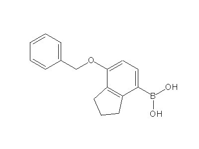 Chemical structure of 1-benzyloxyindane-4-boronic acid