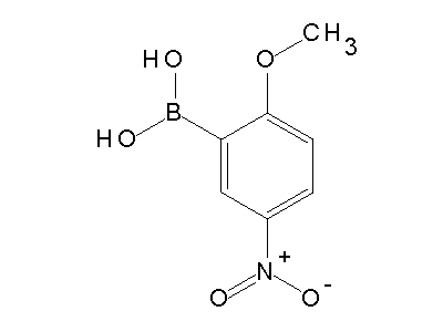 Chemical structure of 2-methoxy-5-nitrophenylboronic acid