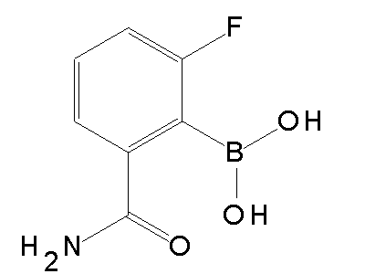 Chemical structure of 2-carbamoyl-6-fluorophenylboronic acid