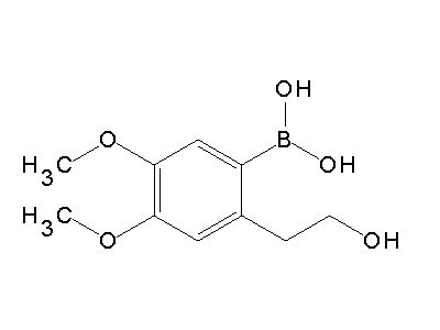 Chemical structure of 2-(2-hydroxyethyl)-4,5-dimethoxyphenylboronic acid