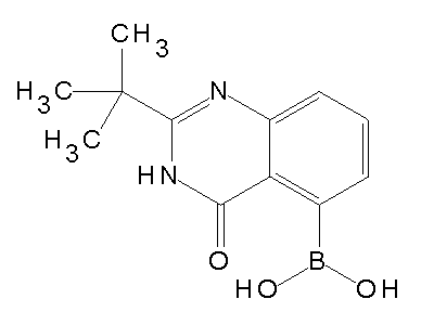 Chemical structure of 2-tert-butyl-4-oxo-3,4-dihydroquinazolin-5-boronic acid