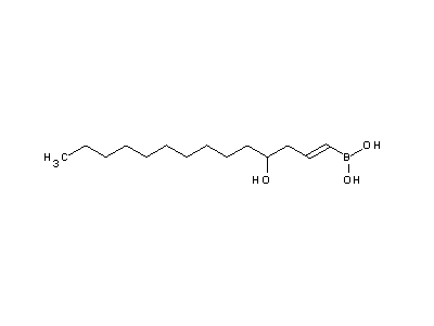 Chemical structure of E-tetradec-1-en-4-ol-1-boronic acid