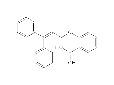 Chemical structure of 2-(3,3-diphenylprop-2-enyloxy)phenylboronic acid