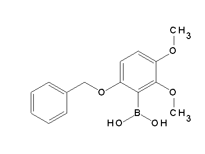 Chemical structure of (6-benzyloxy-2,3-dimethoxyphenyl)boronic acid