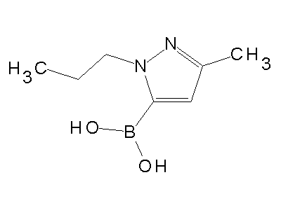 Chemical structure of 3-methyl-1-propyl-1H-pyrazol-5-ylboronic acid