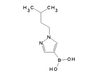 Chemical structure of 1-(3-methylbutyl)-1H-pyrazol-4-ylboronic acid