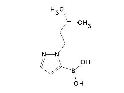 Chemical structure of 1-(3-methylbutyl)-1H-pyrazol-5-ylboronic acid