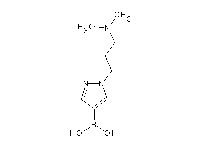 Chemical structure of 1-[3-(dimethylamino)propyl]-1H-pyrazol-4-ylboronic acid