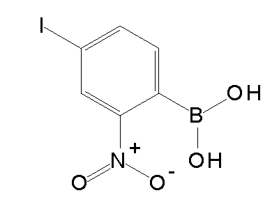 Chemical structure of 2-nitro-4-iodophenylboronic acid