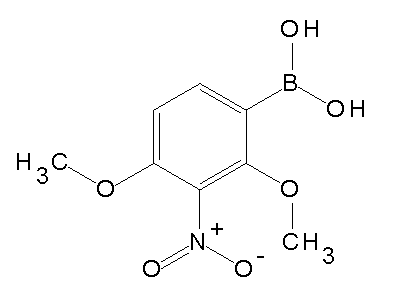 Chemical structure of 2,4-dimethoxy-3-nitrophenylboronic acid