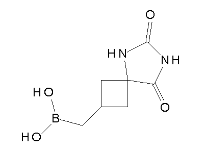 Chemical structure of (5,7-dioxo-6,8-diazaspiro[3.4]octan-2-yl)methylboronic acid