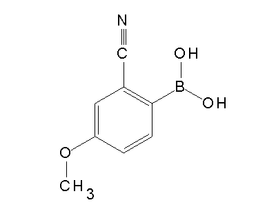 Chemical structure of 2-cyano-4-methoxyphenylboronic acid