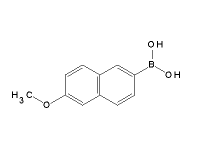 Chemical structure of 6-methoxy-2-naphthaleneboronic acid
