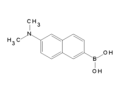 Chemical structure of 6-(dimethylamino)naphthalene-2-boronic acid