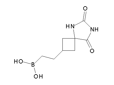 Chemical structure of 2-(5,7-dioxo-6,8-diazaspiro[3.4]octan-2-yl)ethylboronic acid