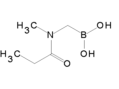 Chemical structure of (N-methylpropionamido)methylboronic acid