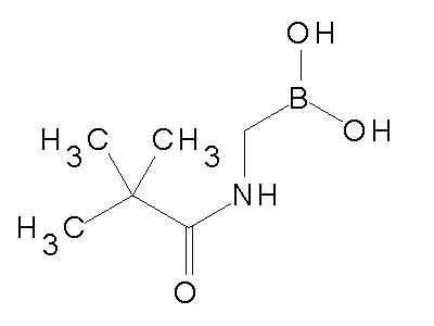 Chemical structure of (2,2-dimethylpropanoylamino)methylboronic acid