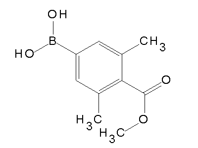 Chemical structure of (4-methoxycarbonyl-3,5-dimethylphenyl)boronic acid