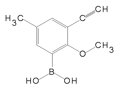 Chemical structure of 3-ethynyl-2-methoxy-5-methylphenyl boronic acid