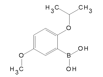 Chemical structure of 2-isopropoxy-5-methoxyphenylboronic acid